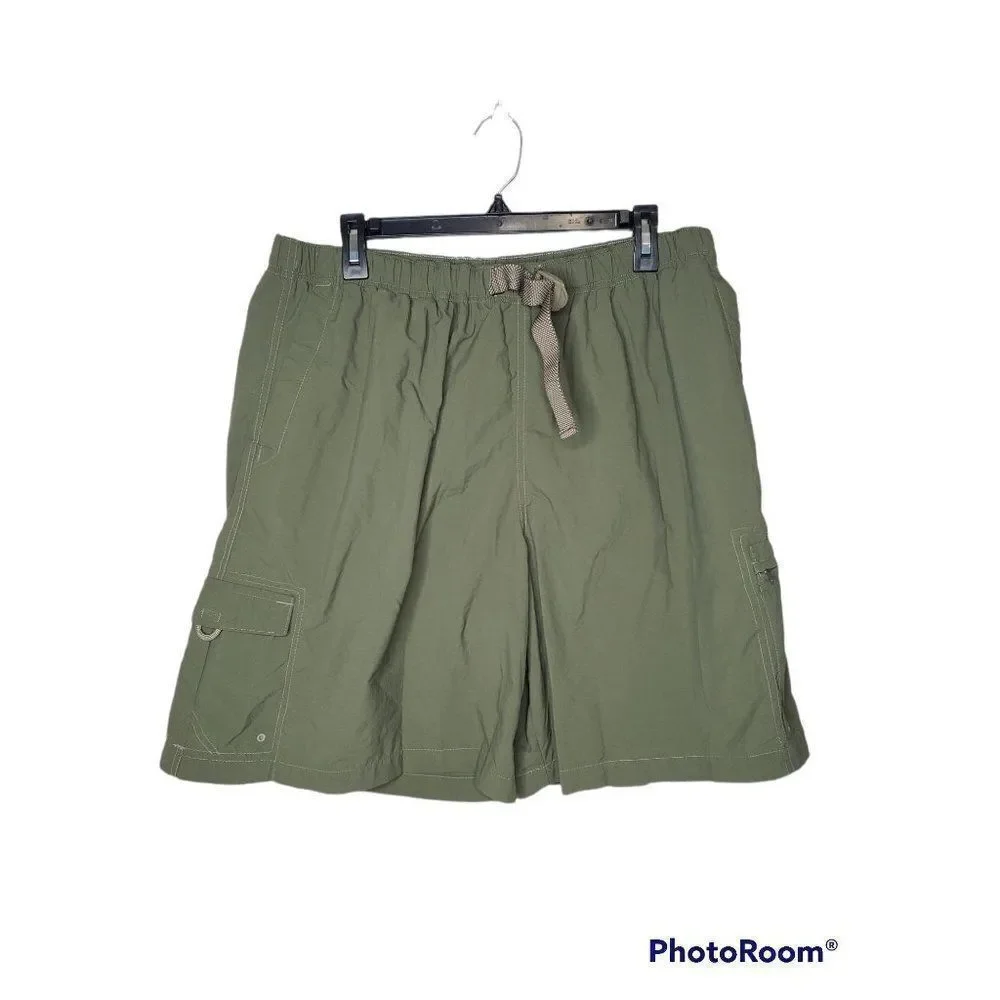 Colulmbia Sportswear Men's Packable Army Green Quick Dry Adjustable Swim Trunks
